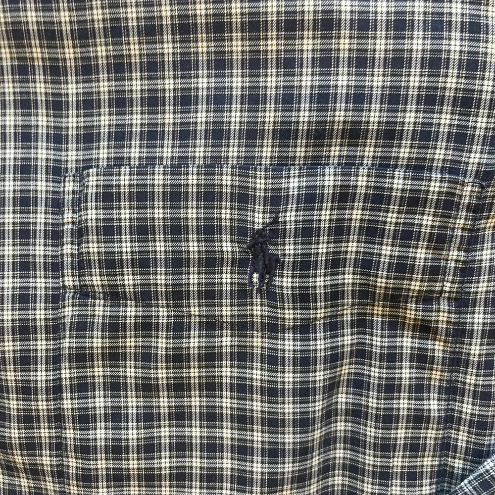 Ralph Lauren Men Classic Fit Plaid Button Down Shirt Navy White Size M Pony Logo